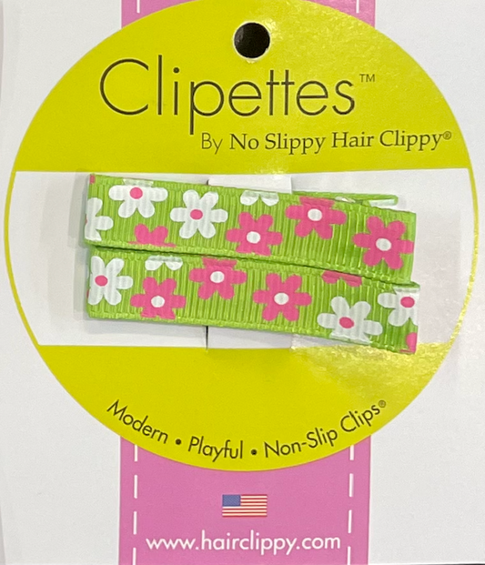 Clipettes Prints - Dots Lime (2 Clips)