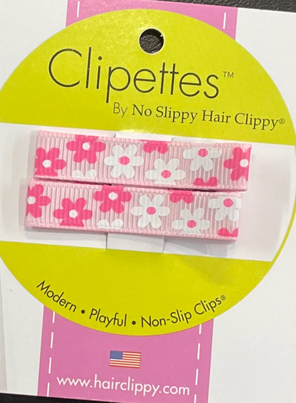 Clipettes Prints - Daisies Pink (2 Clips)