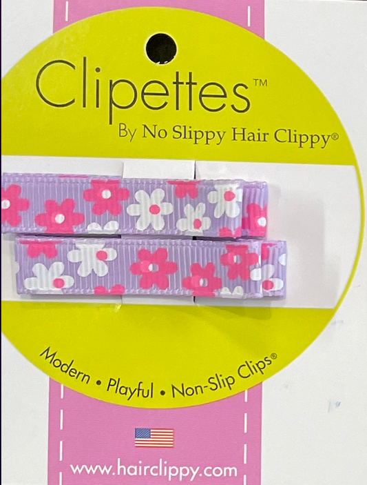Clipettes Prints - Daisies Lavender(2 Clips)