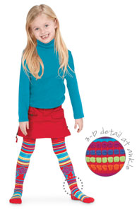 Country Kids Turquoise 3D Kaleidoscope Tights